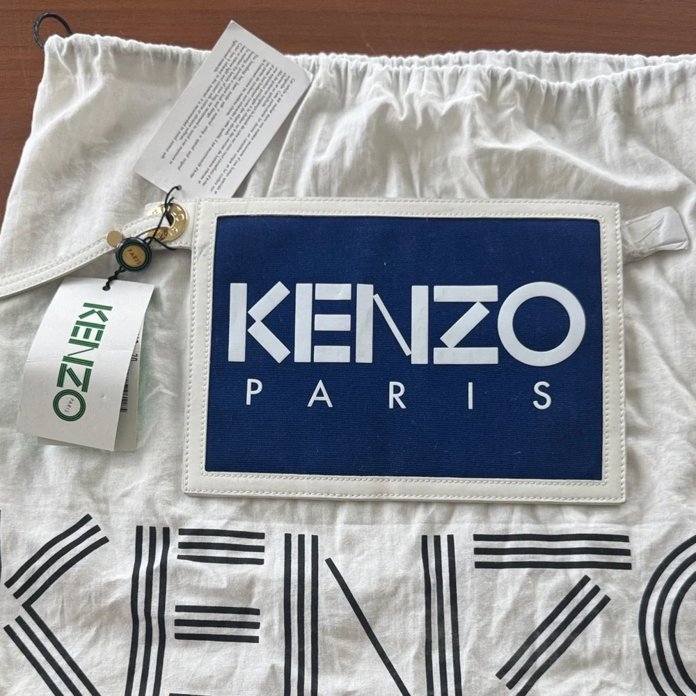 Kenzo Bright Yellow and Black Zip Pouch